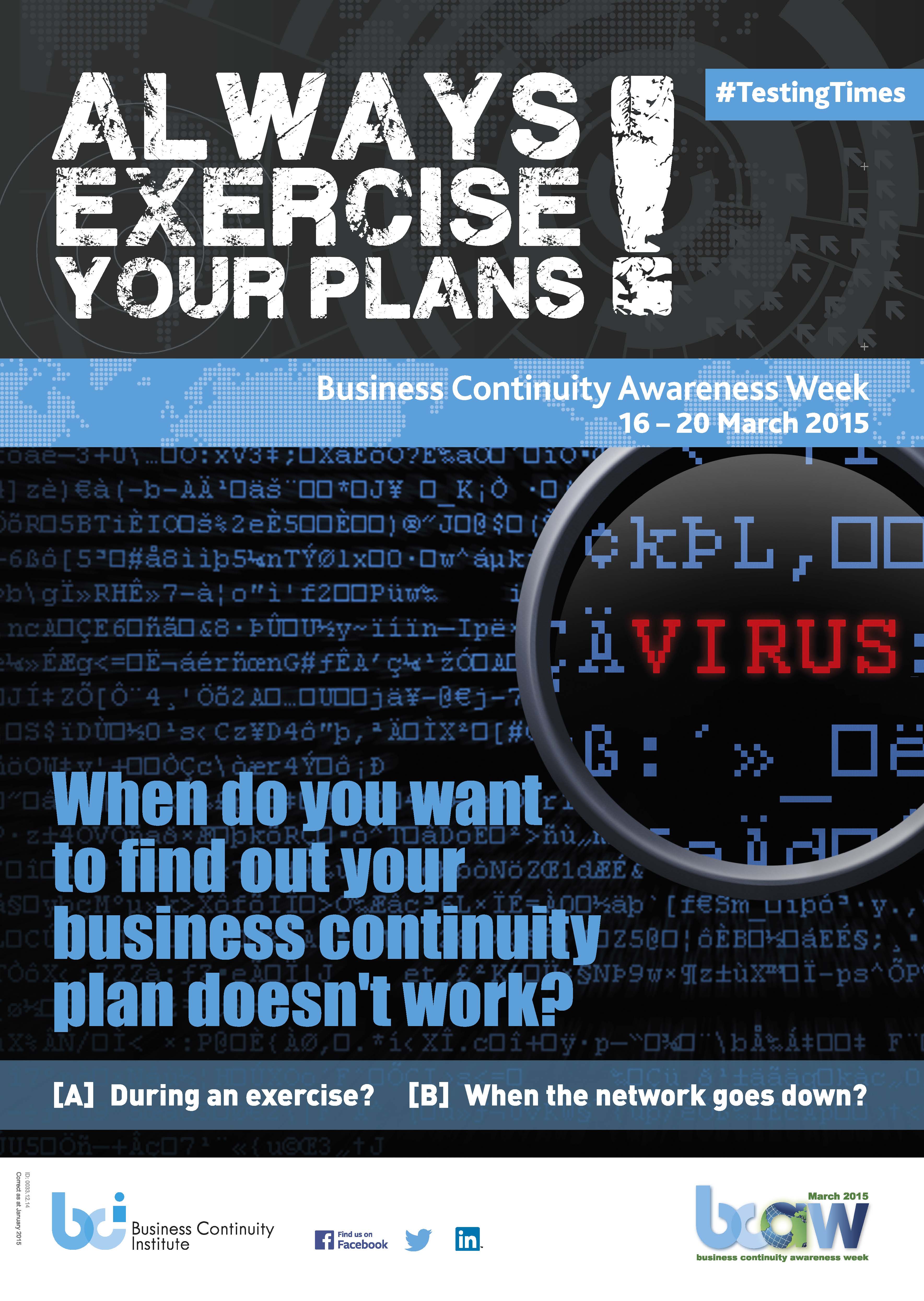 "testing times" in der Business Continuity Awareness Week