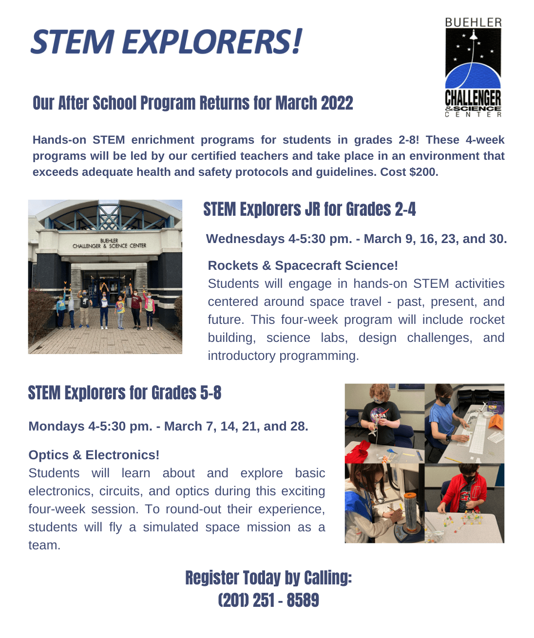 STEM Explorers After School Program For Grades 28! Buehler