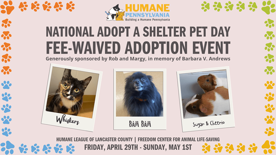 Humane PA Celebrates National Adopt A Shelter Pet Day With Adoption
