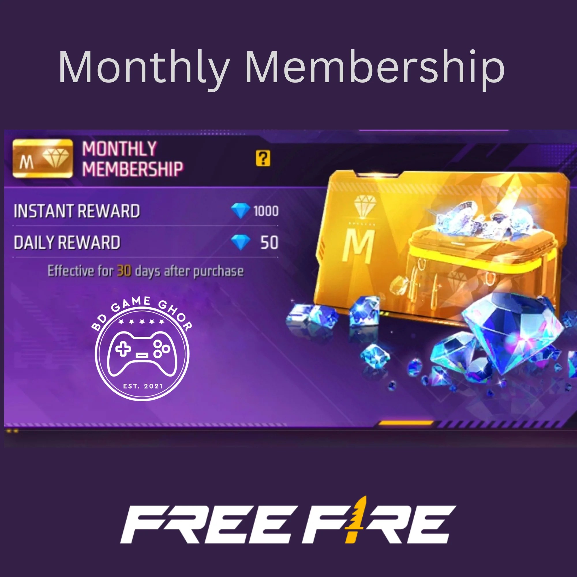 Free Fire Monthly Membership BD(01)