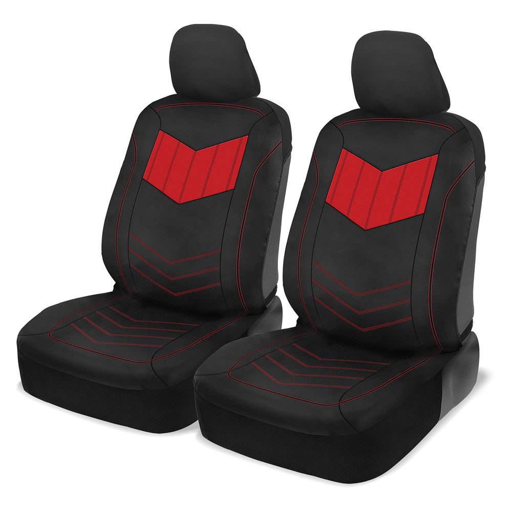 4PC PU LEATHER SEAT COVER/RED SEAT COVERS BDK
