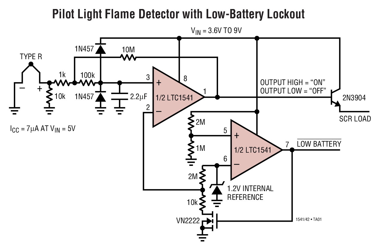 Comparator Circuit Using Op Amp 741 - Circuit Diagram