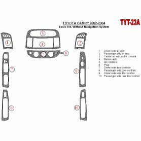 LHD Dash Trim Kits For Toyota Camry 2002 2004