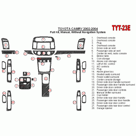 LHD Dash Trim Kits For Toyota Camry 2002 2004
