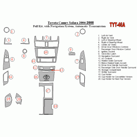 LHD Dash Trim Kits For Toyota Camry Solara 2004 2008