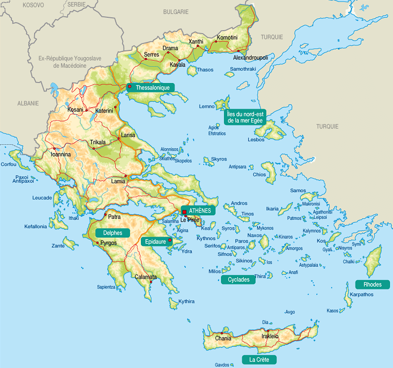 Pain Points Liés À La Carte Touristique De La Grèce Office Tourisme Grece Carte