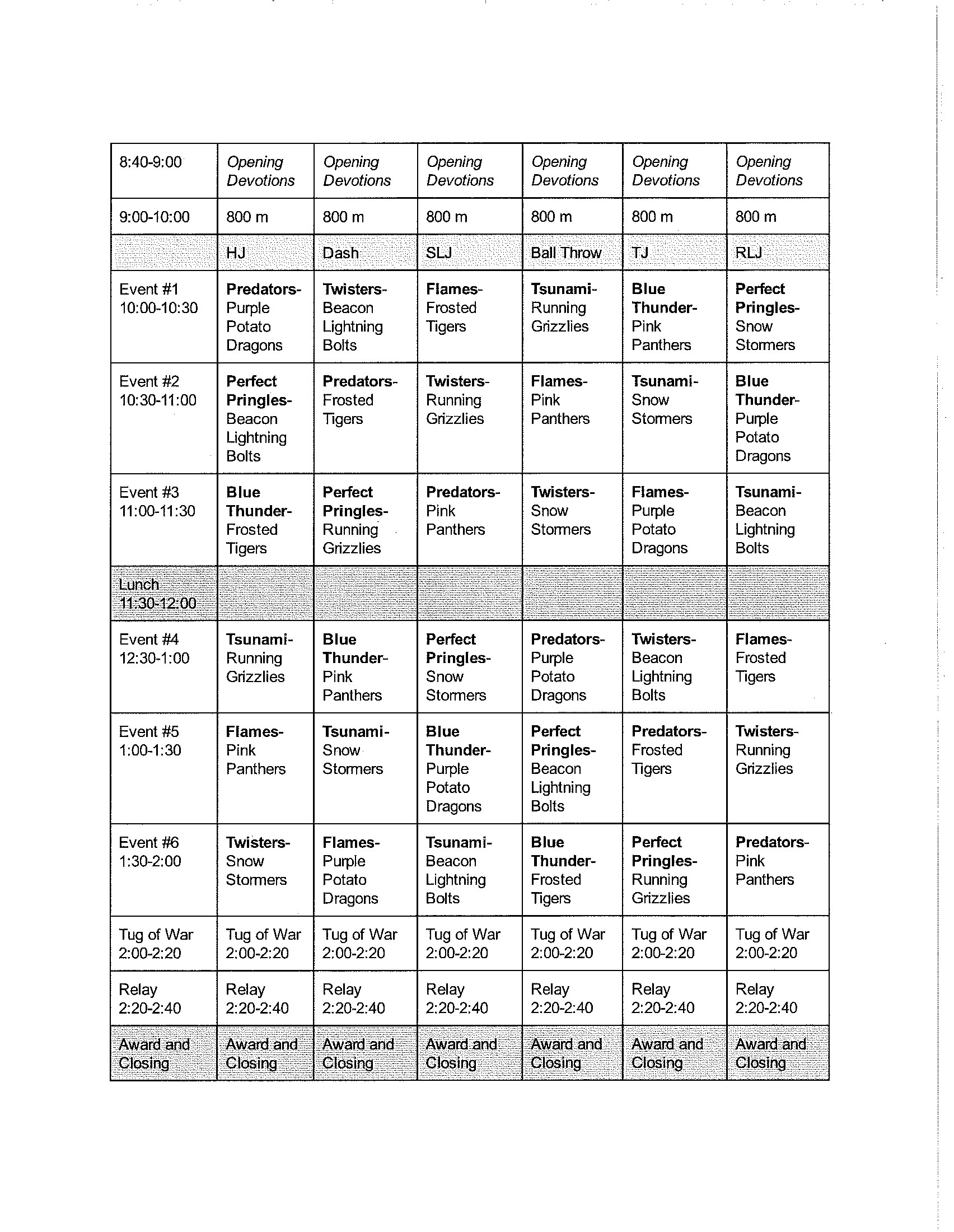 Field Day Beacon Christian School