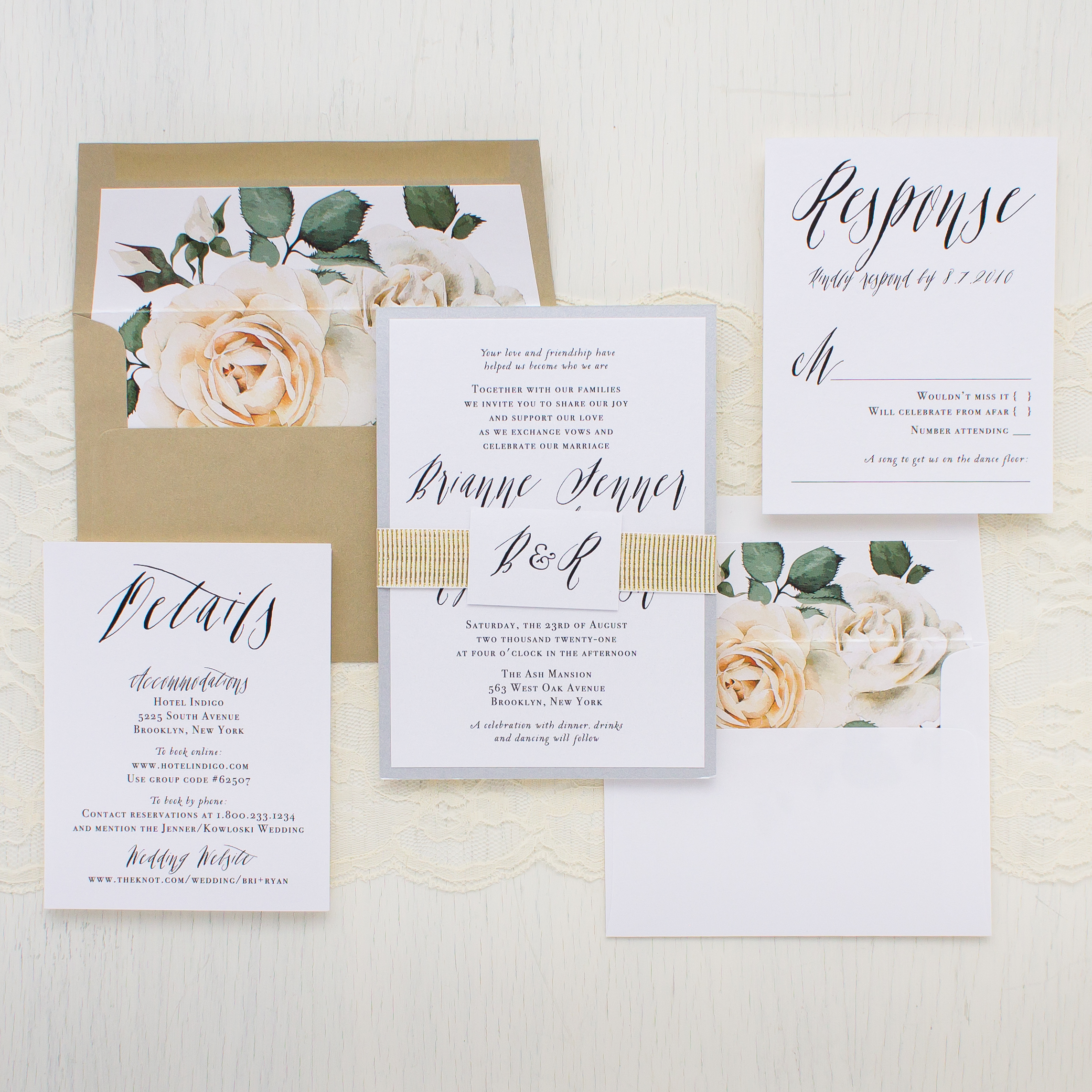 Modern Calligraphy Customizable Wedding Invitations Beacon Lane