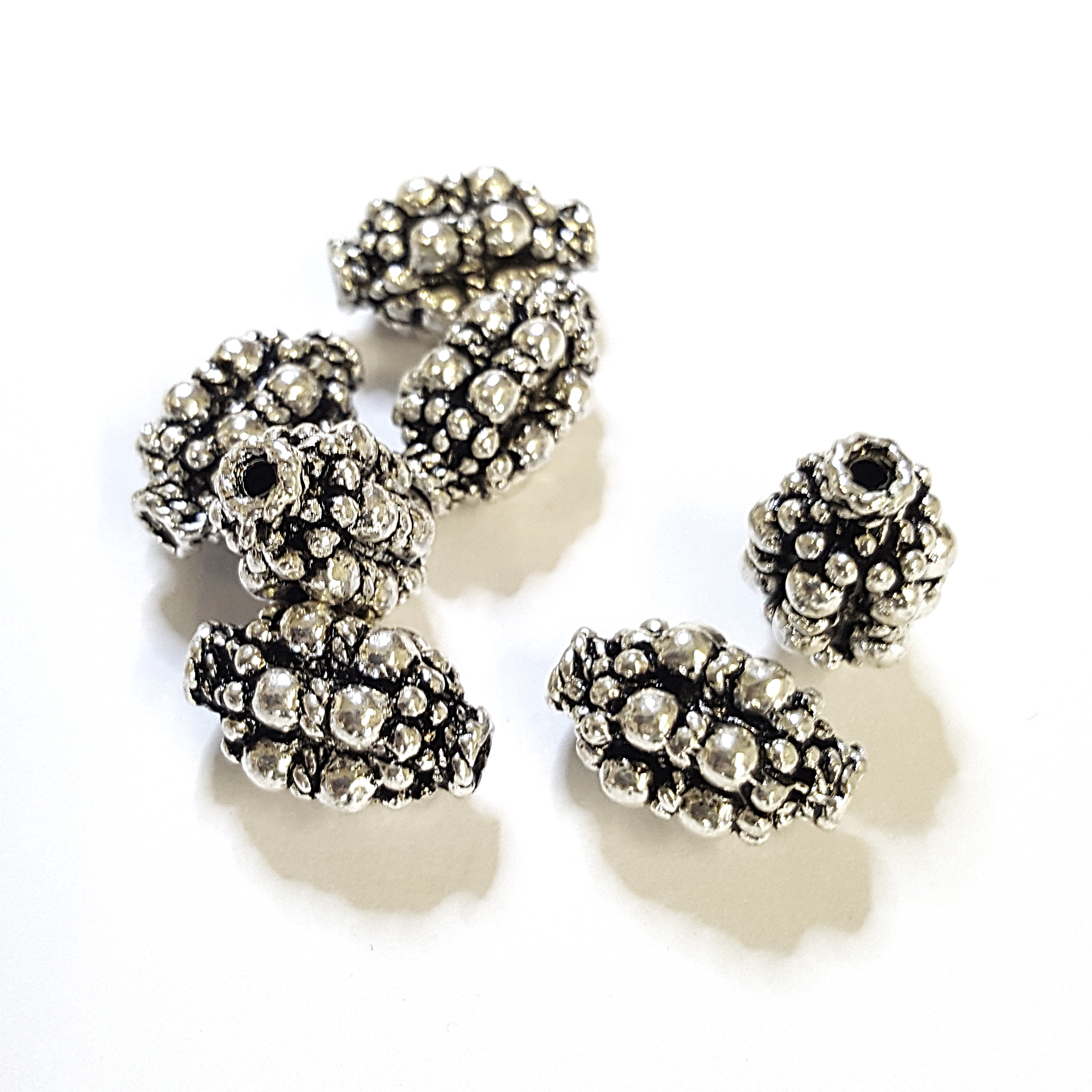 Silver cast decorative oval bead 10 pack Beading Fantastic