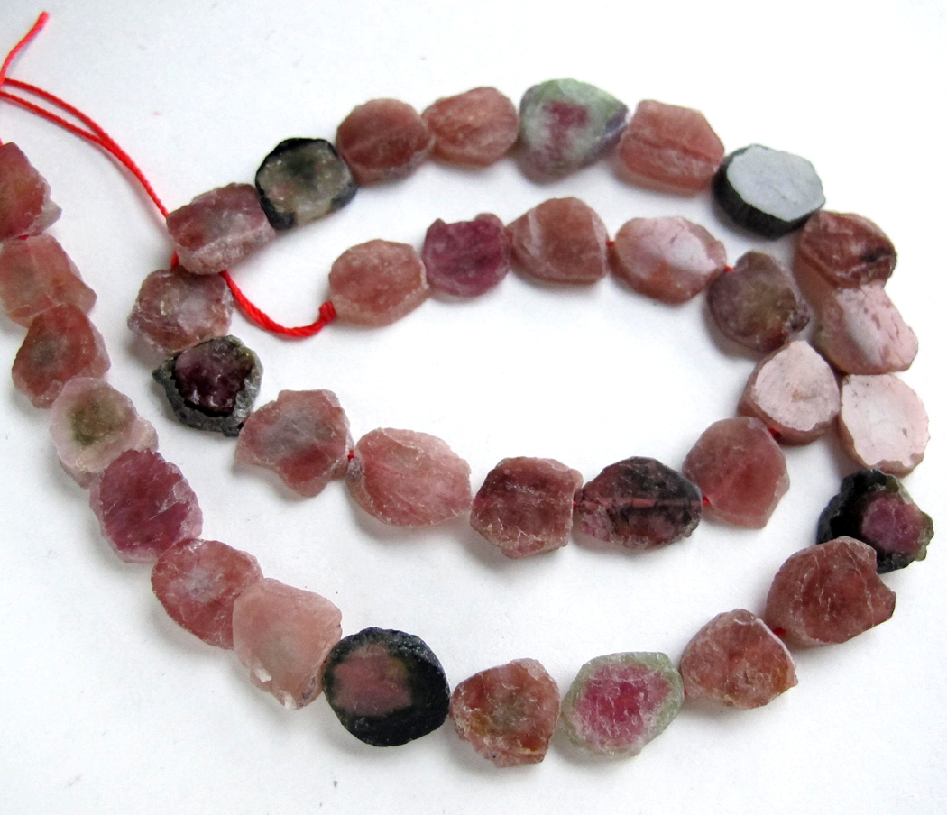 Rare Watermelon Tourmaline Slice Beads