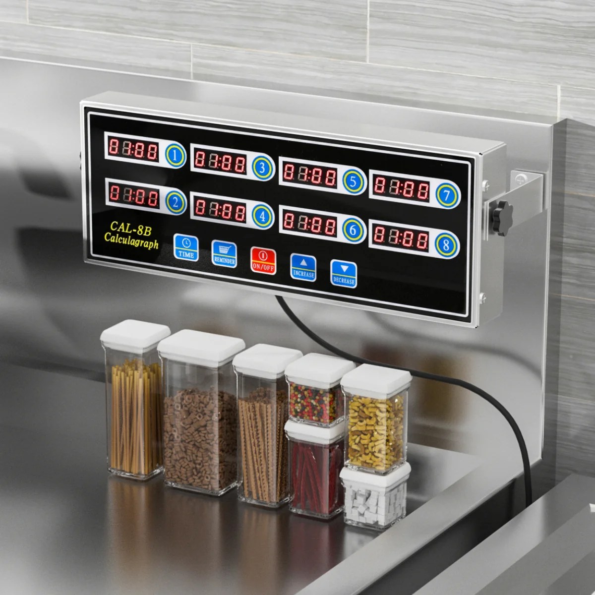 BEAMNOVA 8Channel Portable Calculagraph Digital Kitchen Timer Commercial Cooking Timing LCD