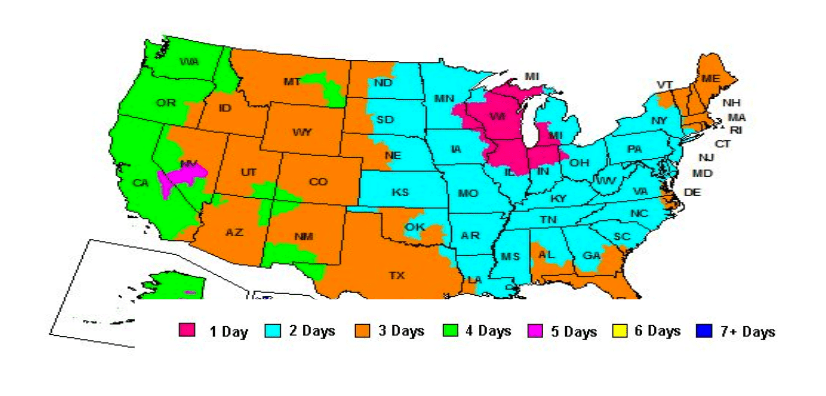 FedEx Ground Transit Time Map OPPO Digital