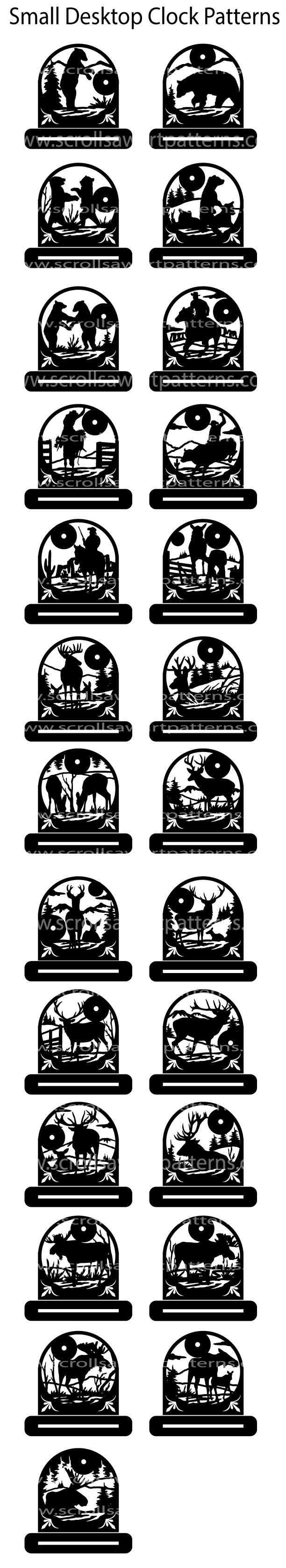 Small Desktop Clock Patterns Package 25 Advanced Scroll Saw Patterns