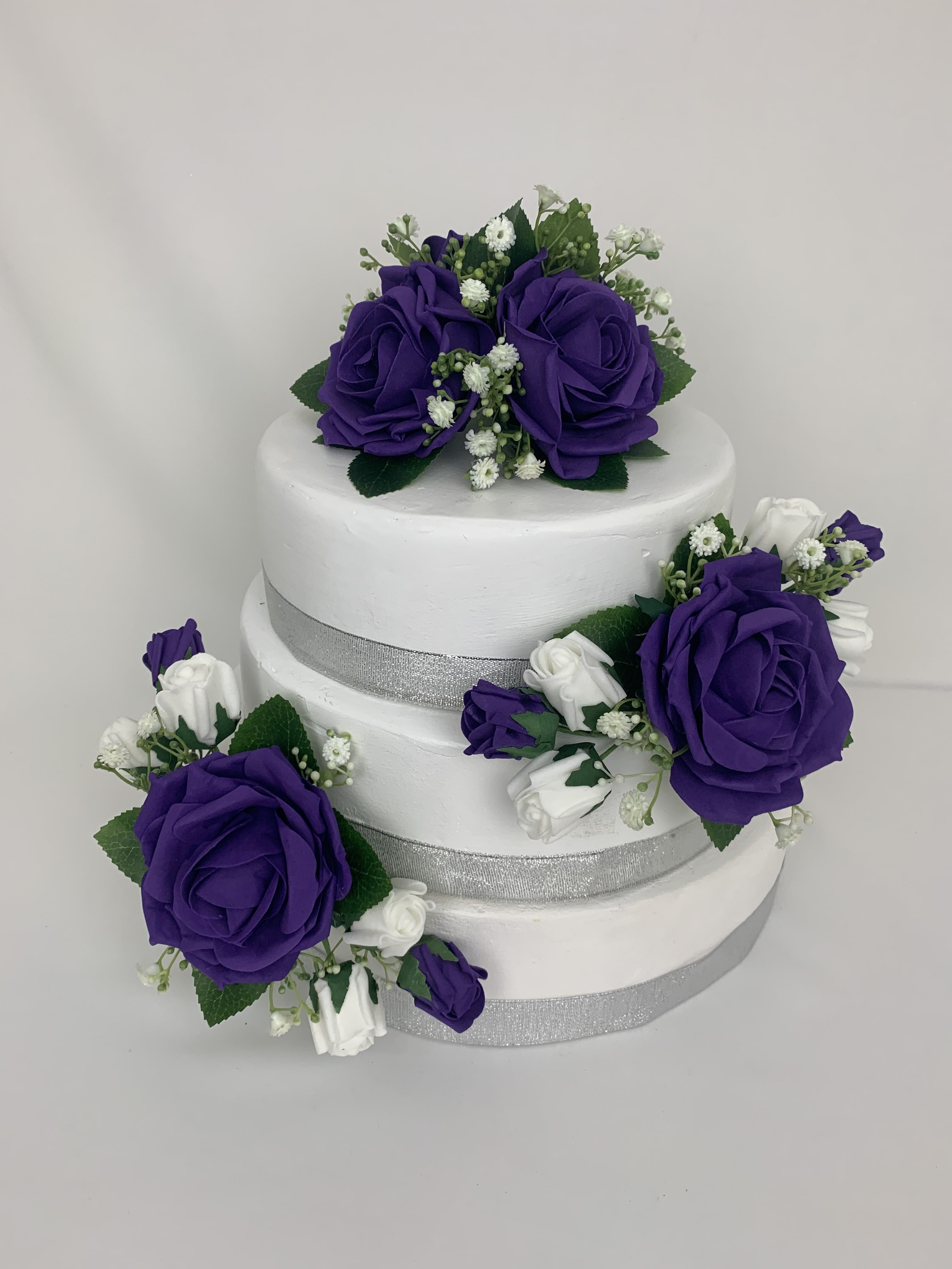 Artificial Wedding Cake Topper Flower 3 piece gypsophila