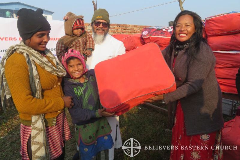 Diocese of Birtamod Helps 70 Needy Families with Warm Blankets
