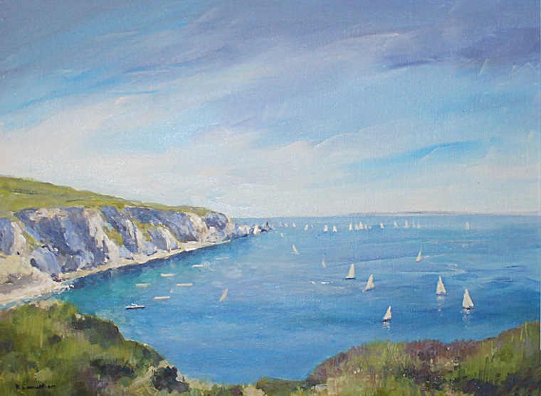 Becky Samuelson Fine Arts Acrylic paintings Isle of Wight A view of