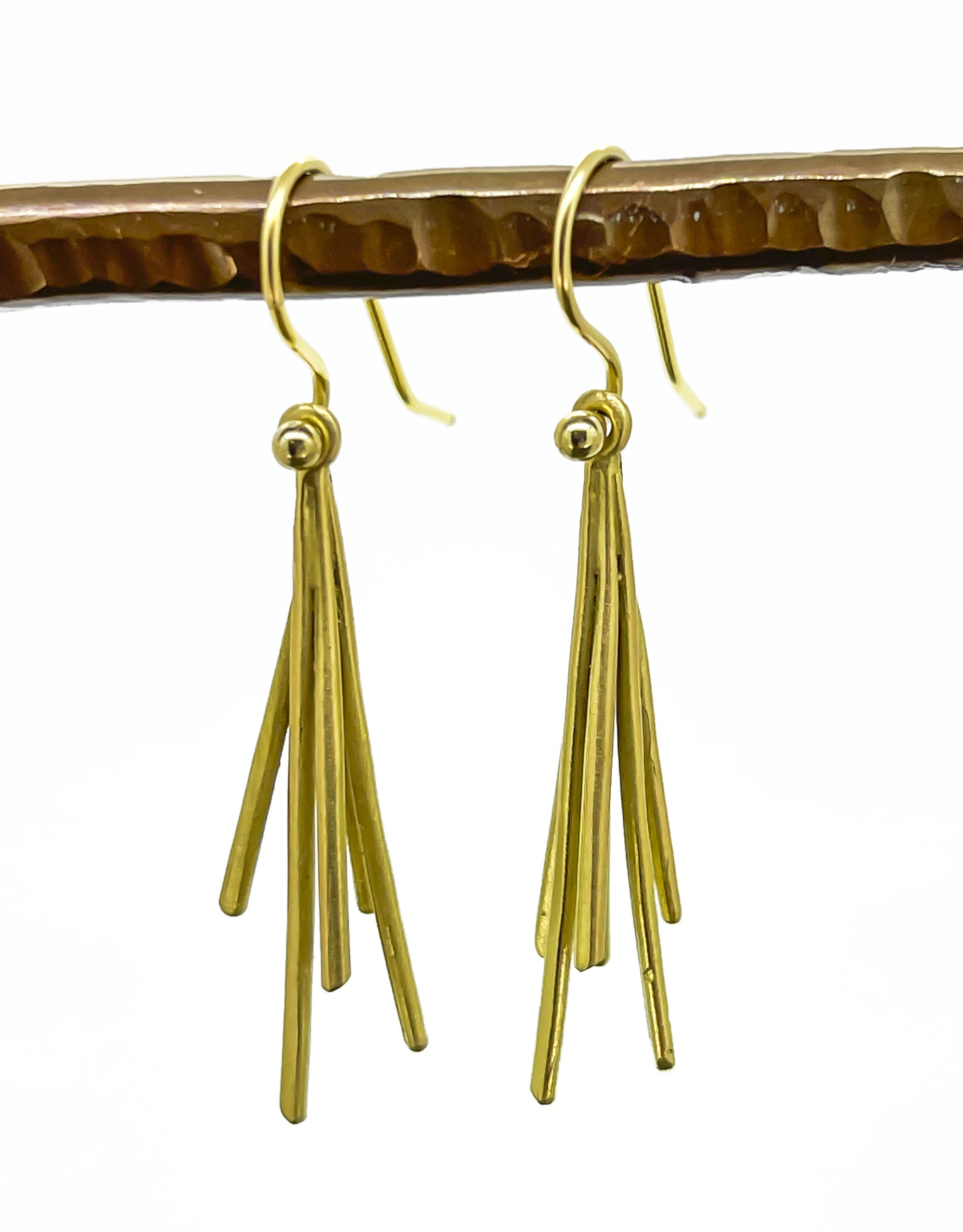 Gold Pine Needle Earrings Becky Thatcher Designs