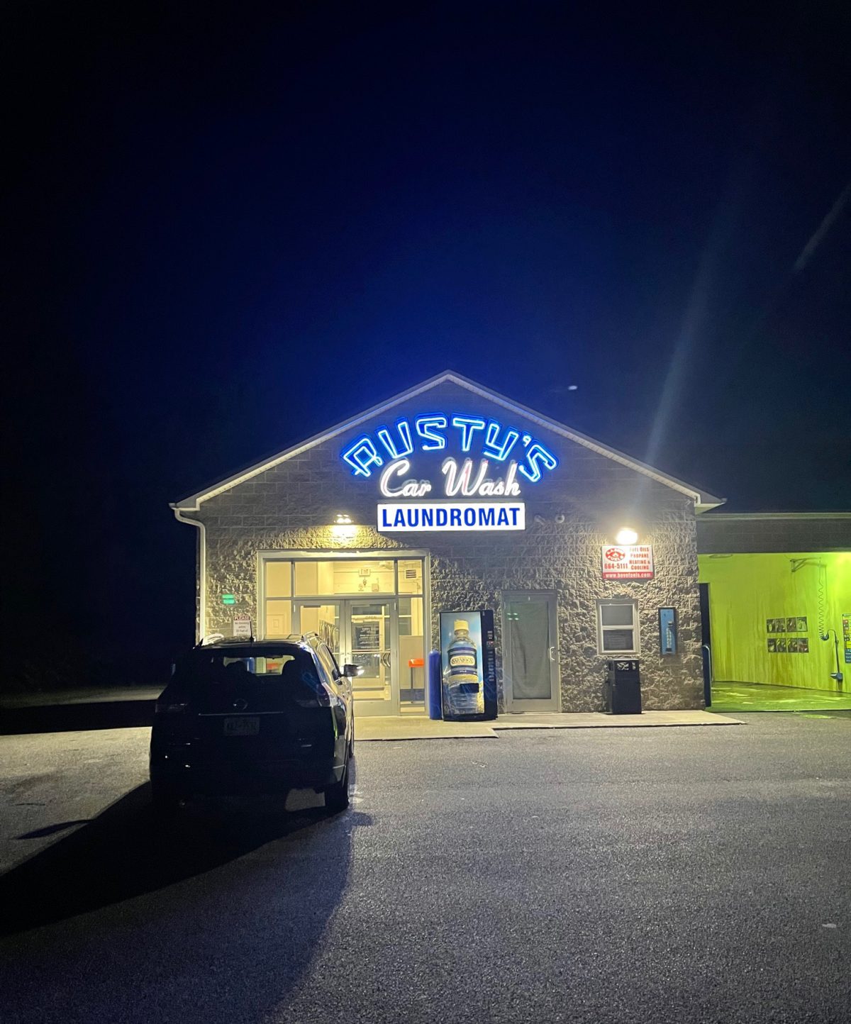 Rusty's Car Wash And Laundromat In Black And White And Color Bedlam Farm