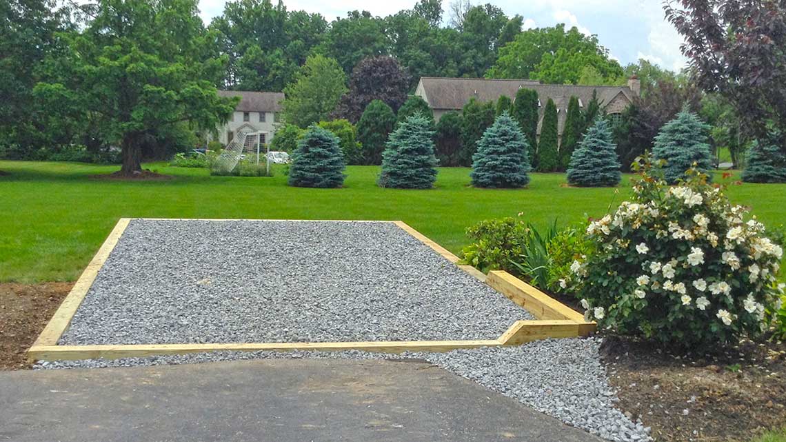 Lancaster PA Stone Base Foundation with Rim BedRock Siteworks