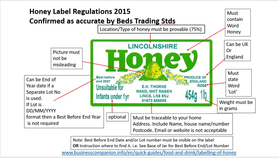 Honey Jar Labelling Bedfordshire Beekeepers Association