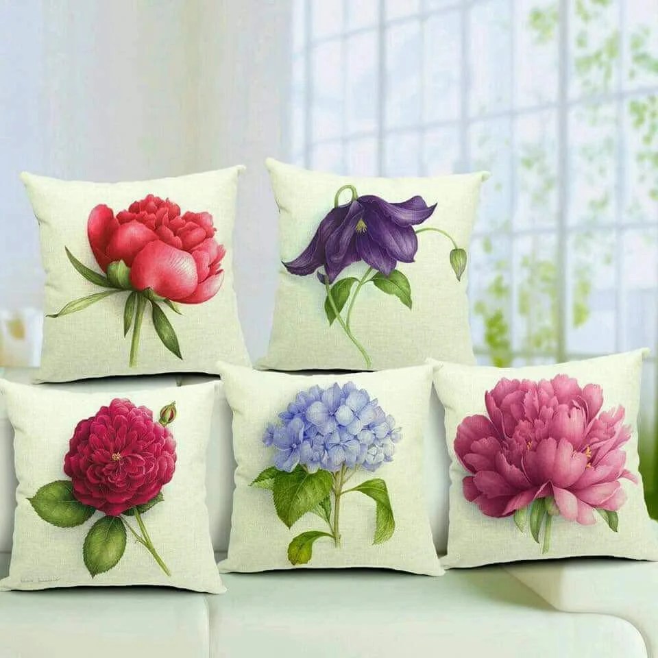 Flower Print Cushions ( Set Of 6 Pieces ) for Sale 2024
