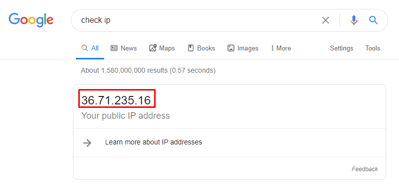 Cara Check IP Address (IP Public) Bee.id