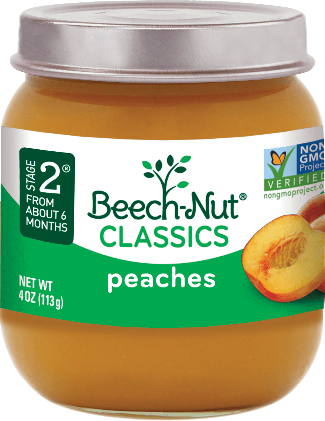 BeechNut Classics Peaches Stage 2 Baby Food Jars