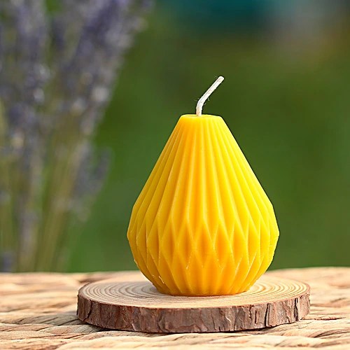 Beeswax Candle Pear Shaped Bee Citrine