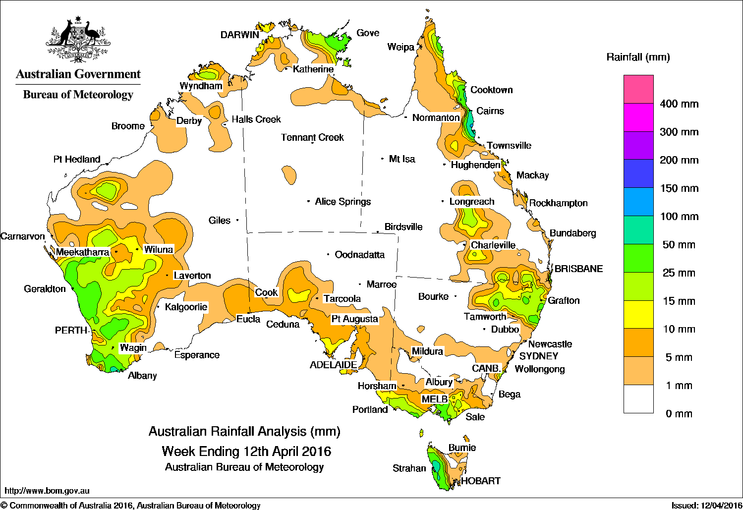 A Map That Provides Information About Rainfall Across An Area Of Land Is A Map Weekly rainfall wrap, week ending 12 Apr 2016 Beef Central