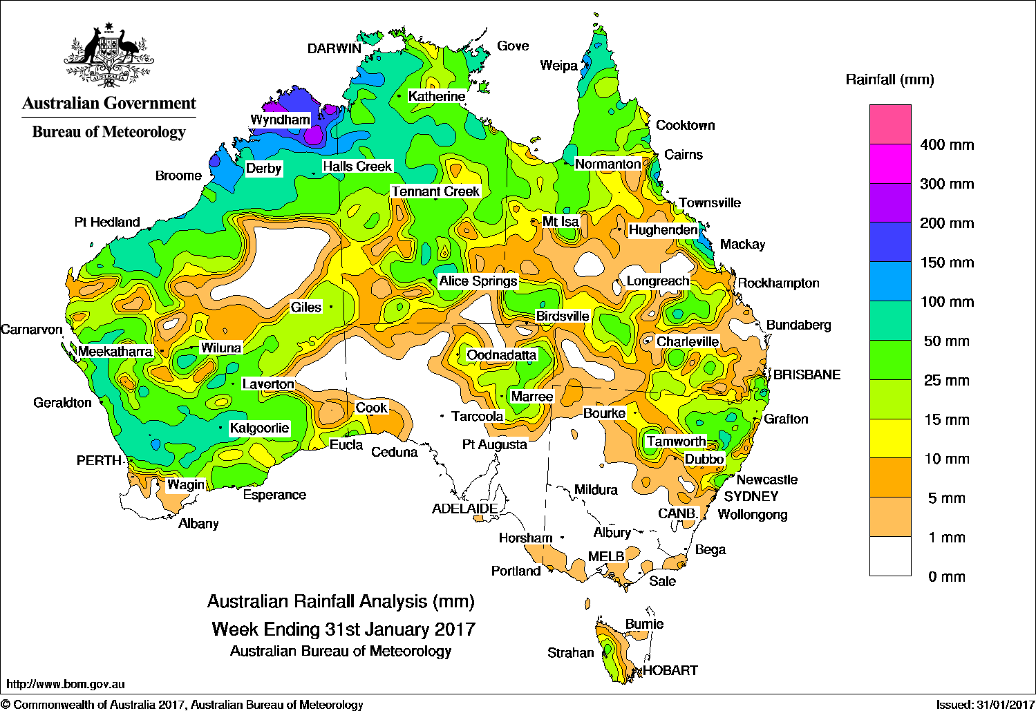 Weekly rainfall wrap + 14 day outlook, 1 Feb 2017 Beef Central