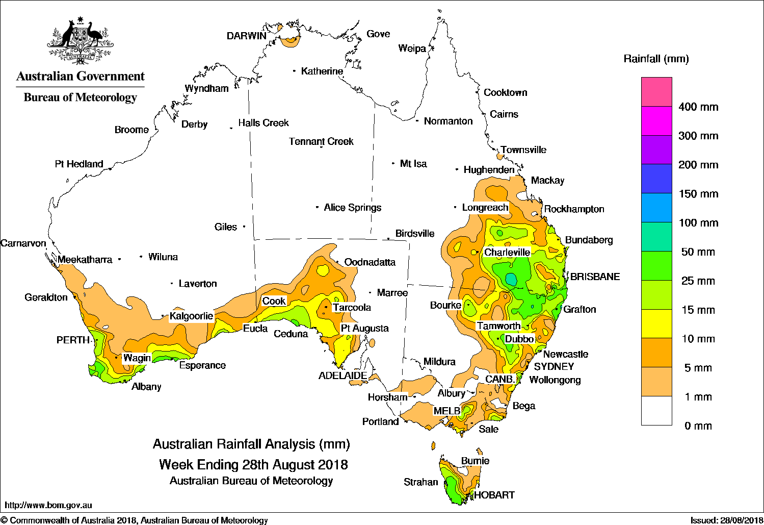 14 Day Weather Map Australia Weekly rainfall wrap + 14 day rain outlook, 29 August 2018 Beef Central