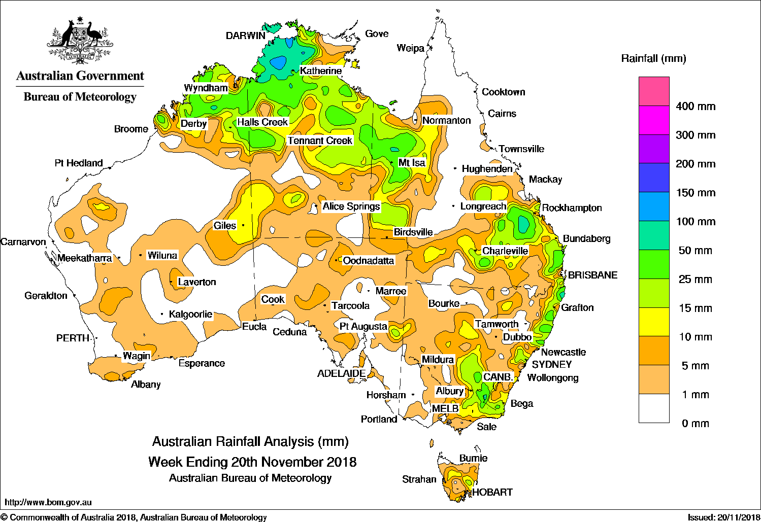 Weekly rainfall wrap + rain outlook, 21 Nov 2018 Beef Central