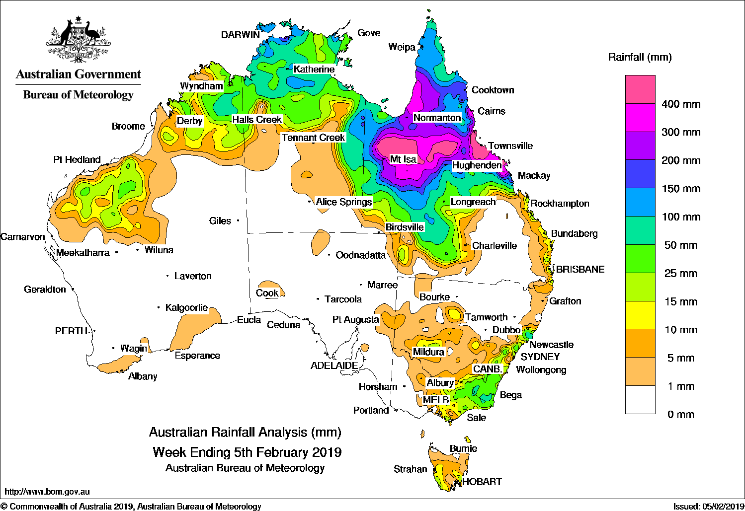 Weekly rainfall wrap + rain outlook, 6 Feb 2019 Sheep Central