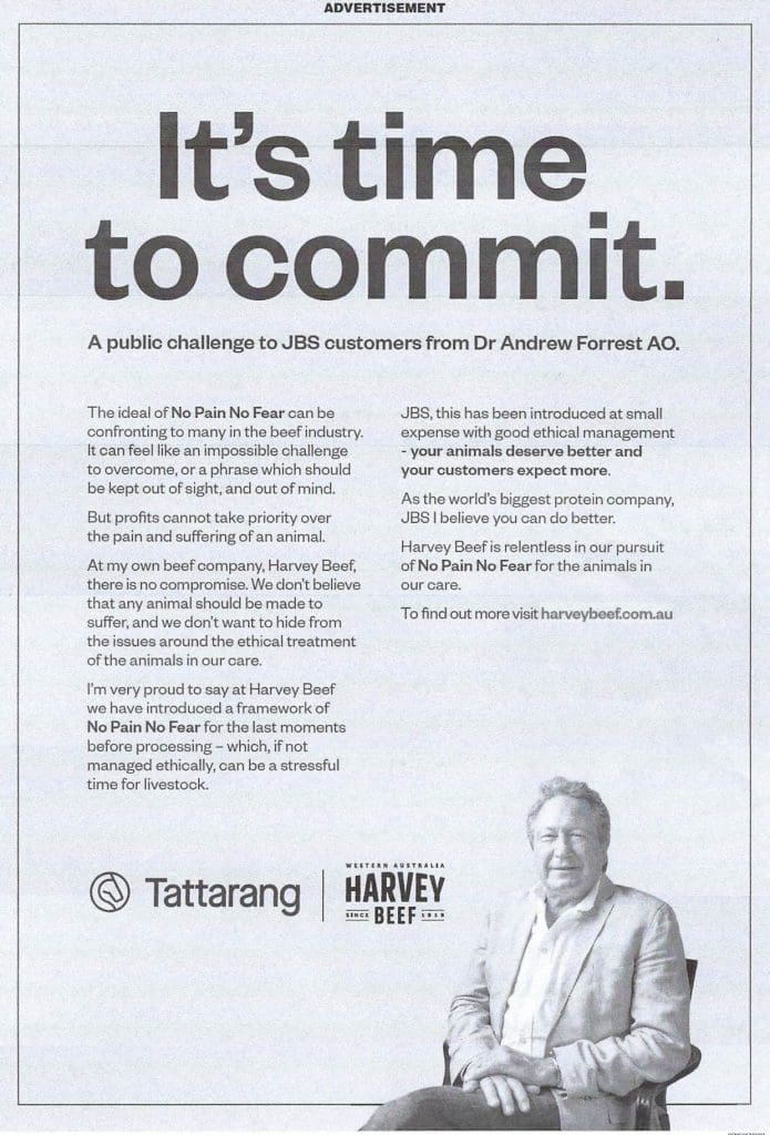 Twiggy Forrest singles out JBS in stinging attack over animal welfare