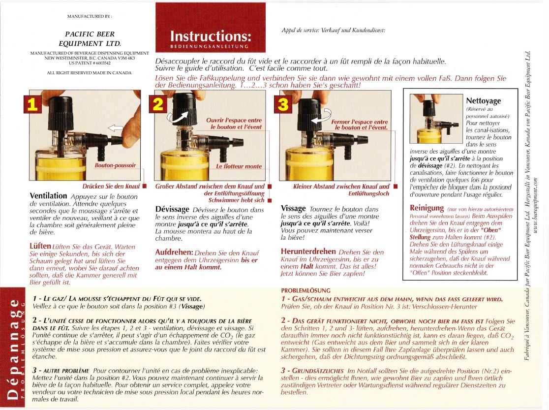 DFC9500 Instructions Beer Fob