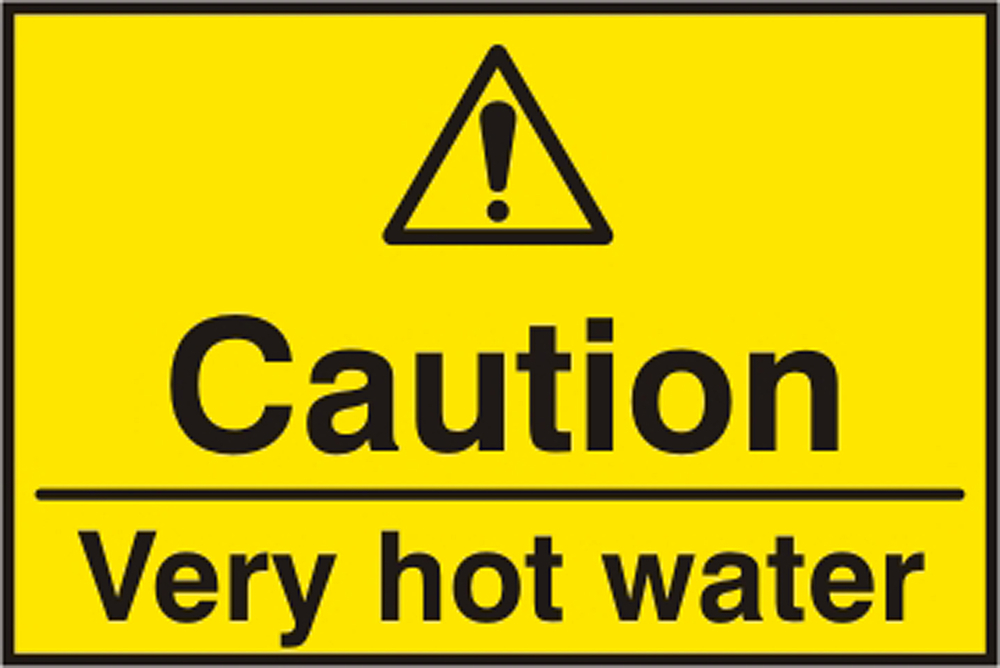 BSS11161 CAUTION VERY HOT WATER SIGN Beeswift Focused on Safety