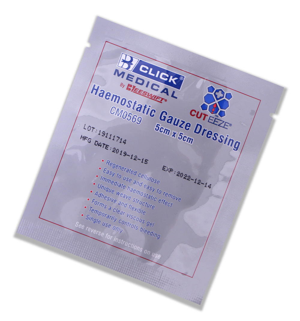 CM0569 HAEMOSTATIC SOLUBLE DRESSING 5X5CM Beeswift Focused on Safety