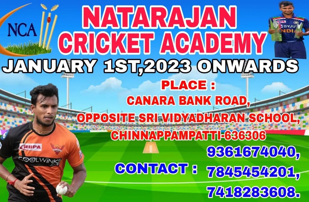 Indian cricketer Natarajan Starting Cricket Academy in Salem Sports News