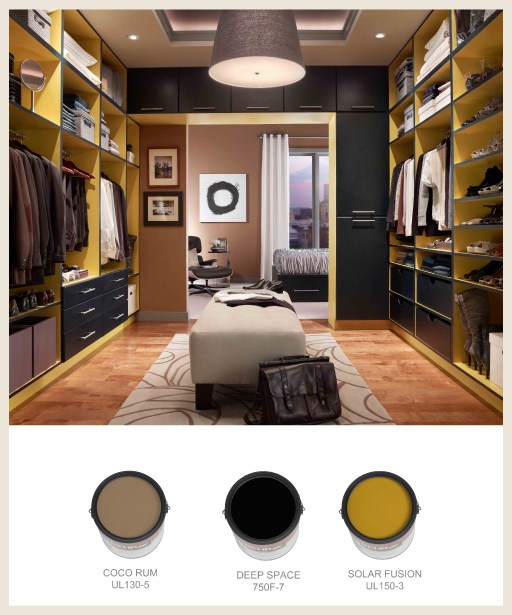 Yellow masculine shelving Colorfully BEHR