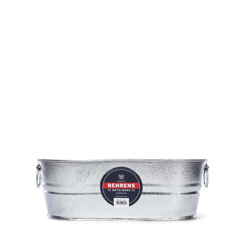 4 Gallon Oval Hot Dipped Steel Tub Behrens Mfg