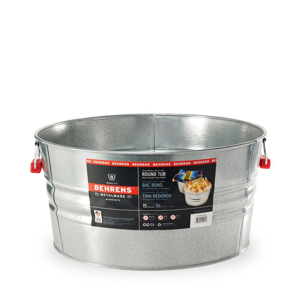 15 Gallon Round Tub Behrens Galvanized Steel Tub