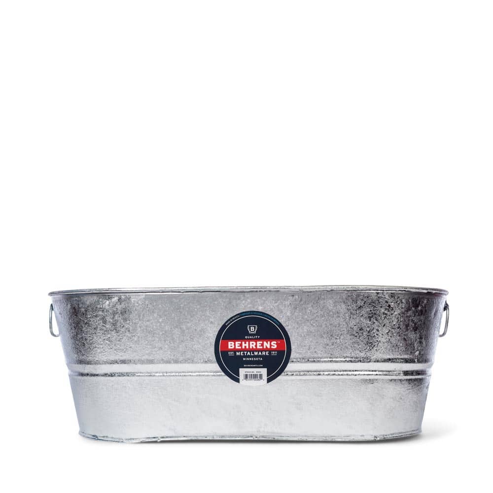 10.5 Gallon Oval Hot Dipped Steel Tub Behrens Mfg
