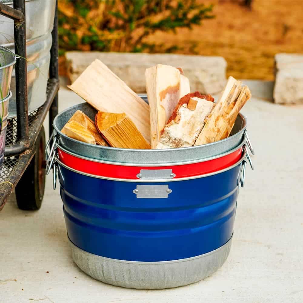 Galvanized Steel Navy Blue Bushel / Utility Basket Behrens Mfg