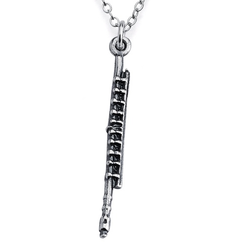 925 Sterling Silver 3D Flute Charm Pendant & Necklace Belcho USA