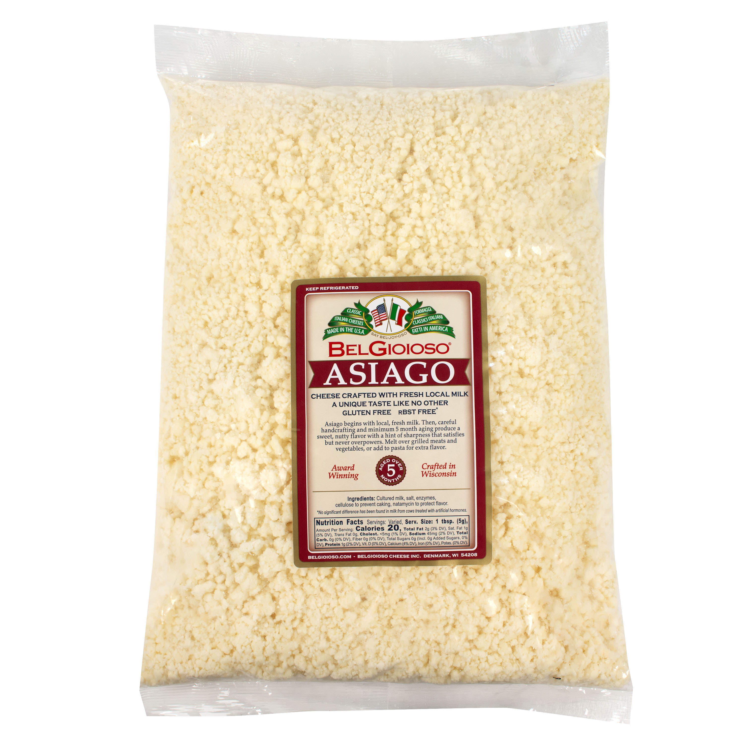 Grated Asiago 5 Lb BelGioioso Cheese