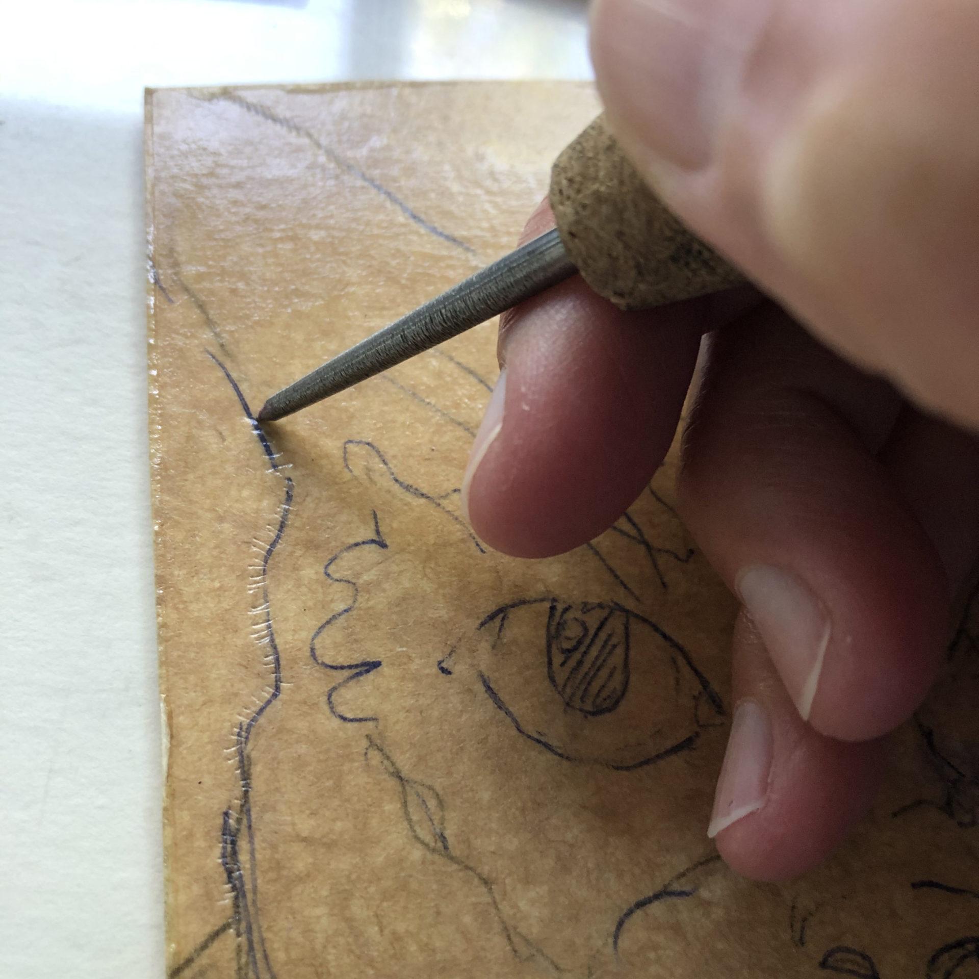 Make an Intaglio Drypoint Print from Recycled Paper Cartons Belinda