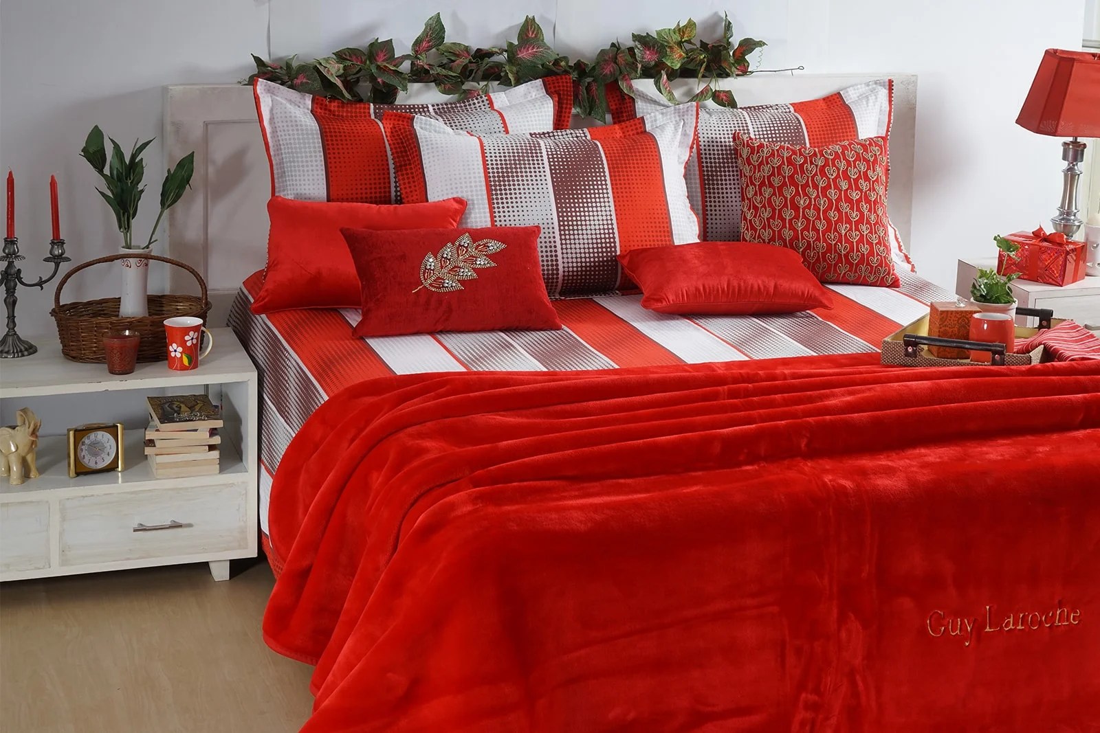 Red Color Blanket Bellagio Home
