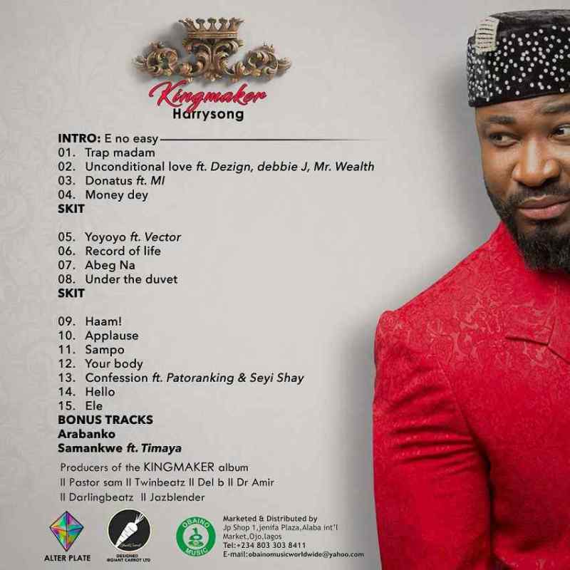Harrysong Unveils Cover Art For New Album 'Kingmaker' | TheBlog