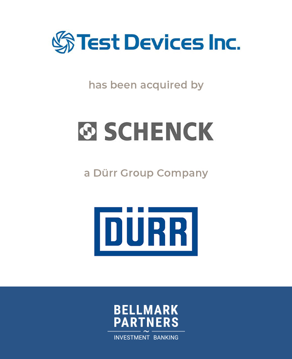 Test Devices, Inc. and Schenck Corporation Deal Announcement Boston, MA & Cleveland, OH Middle