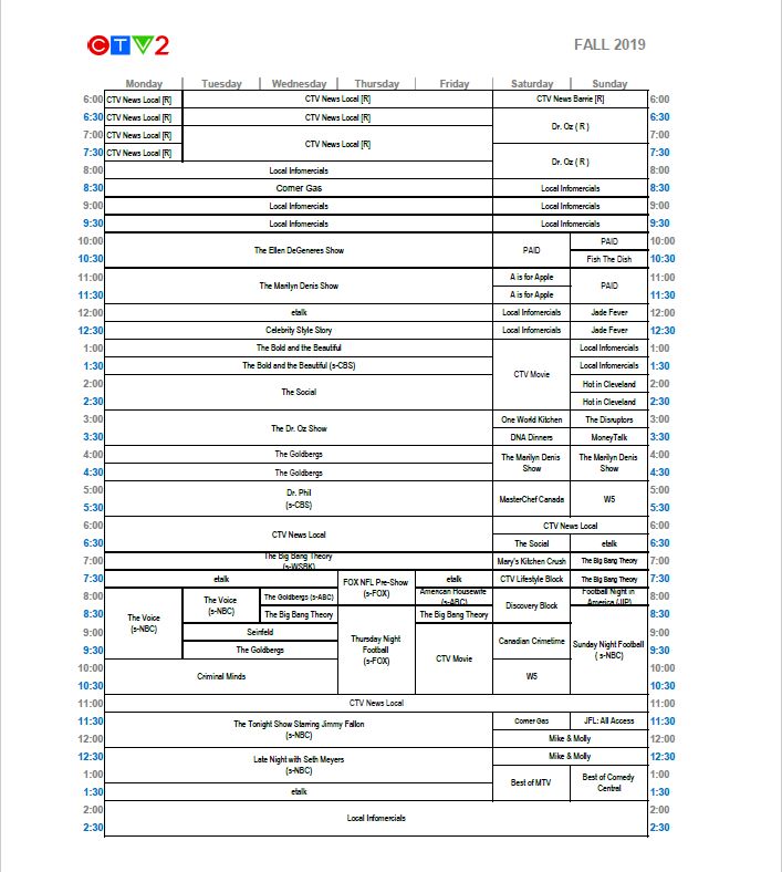 Ctv Christmas Schedule 2023 2019 CTV2 Bell Media